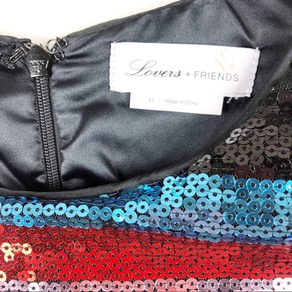 Lovers & Friends Sequin Striped Mini Dress Size XS - Picture 7 of 7